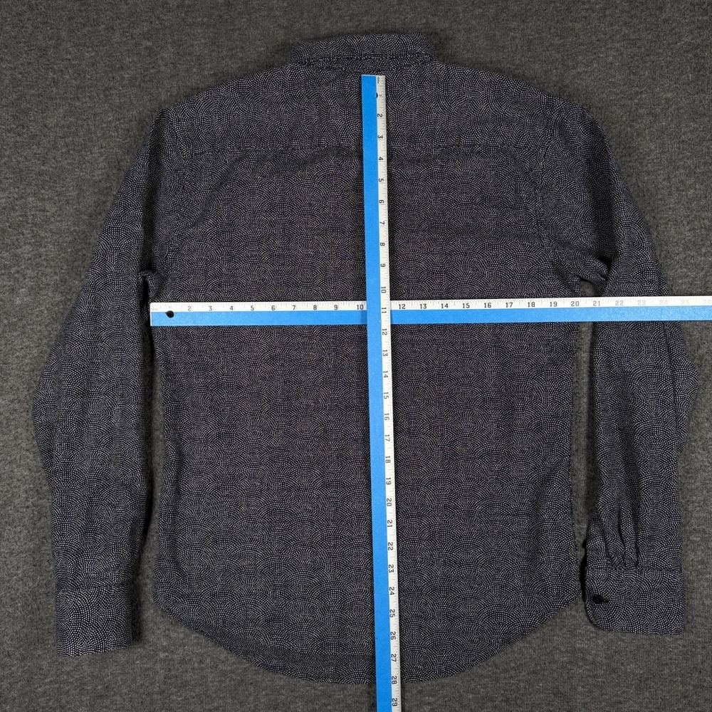 Naked & Famous Shirt Mens Large Black White Dots Woven Japanese Cotton Button Up - Picture 8 of 12
